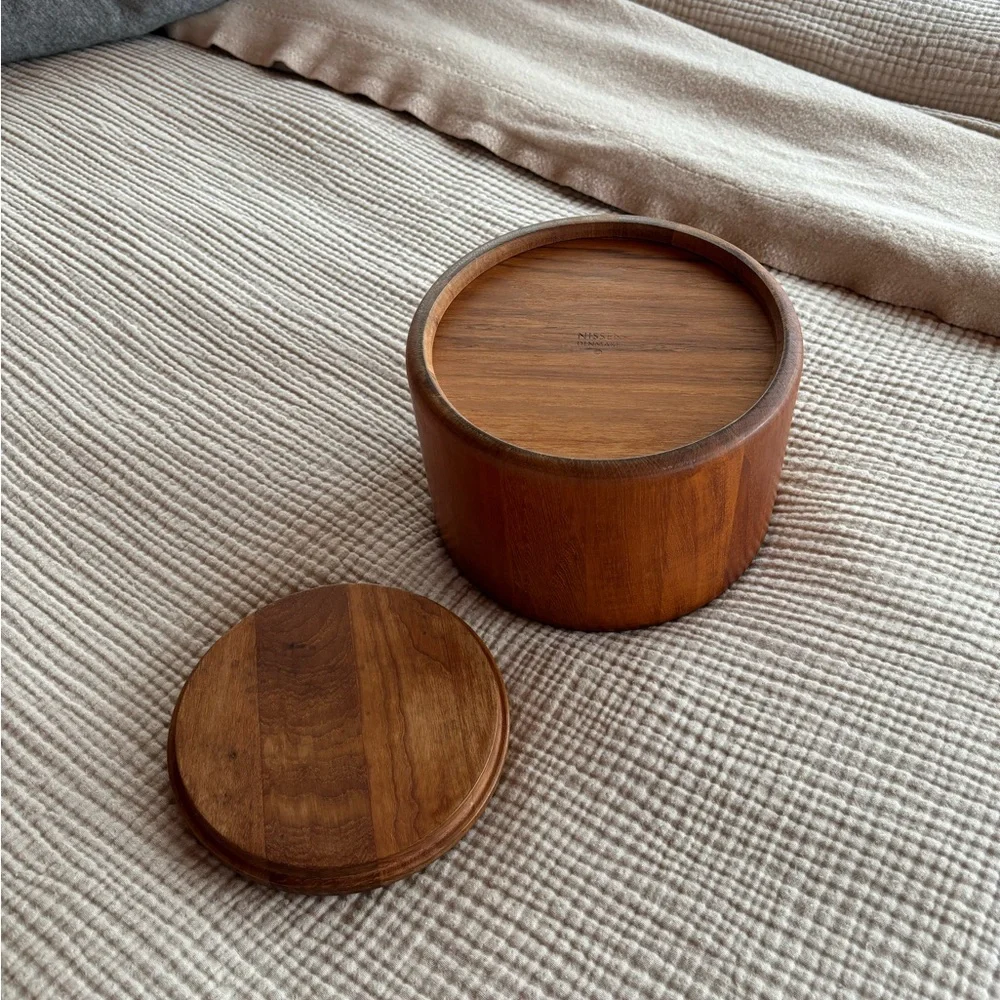 Mid Century Nissen Denmark Teak Ice Bucket